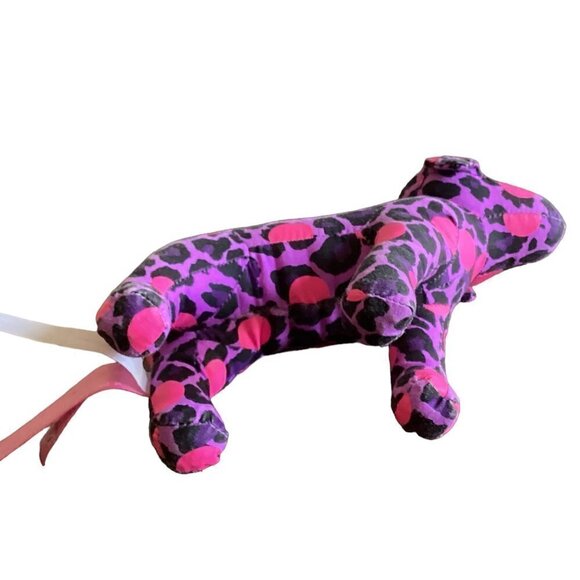 "Wild Purple" Leopard/Polka Dot Plush Dog PINK by Victoria's Secret #109P - Picture 6 of 9